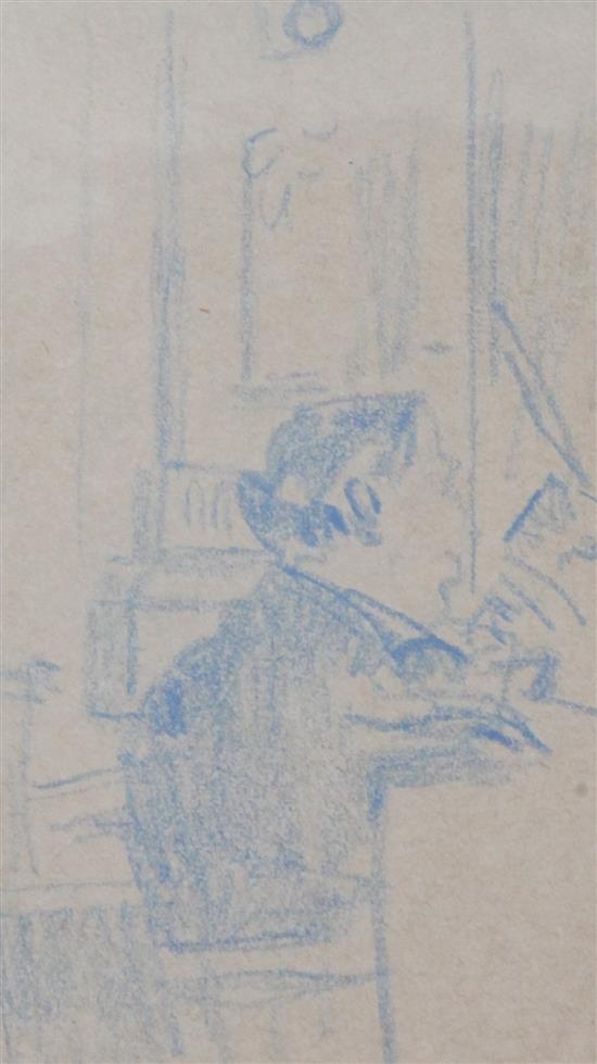 Attributed to Walter Richard Sickert (1860-1942) The Conductor, Old Middlesex or Bedford, 5.25 x 3in.